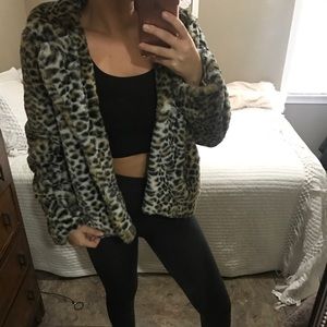 Faux fur cheetah coat